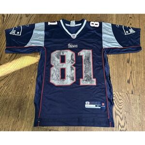 Reebok Randy Moss‎ New England Patriots Blue #81 Men's Small NFL Jersey